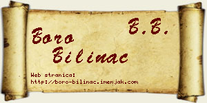 Boro Bilinac vizit kartica